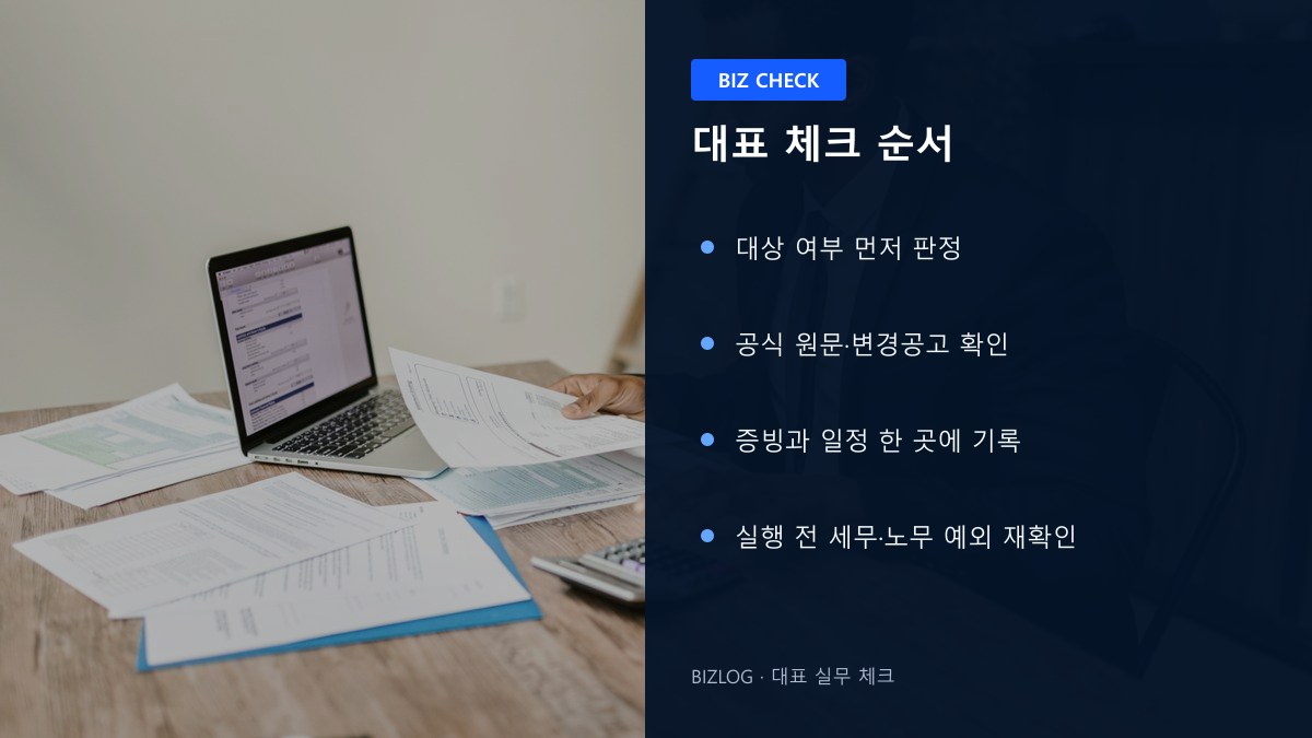소상공인 지원사업 사업자 실무 체크 순서 정보 이미지