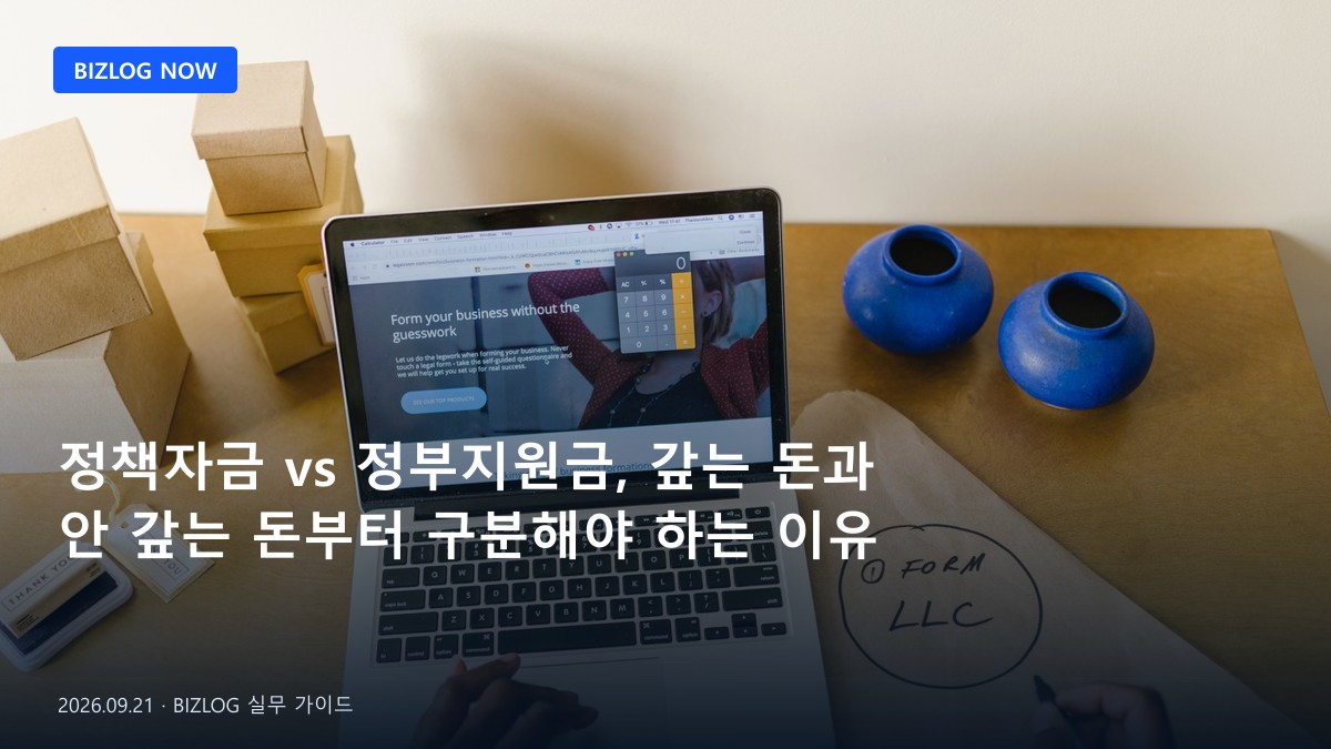 정책자금 vs 정부지원금, 갚는 돈과 안 갚는 돈부터 구분해야 하는 이유 BIZLOG 뉴스형 대표 이미지