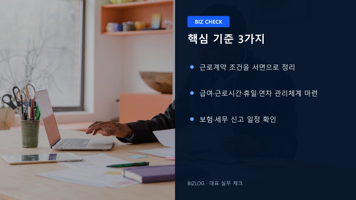 첫 직원 채용 2026 핵심 기준 3가지 정보 이미지