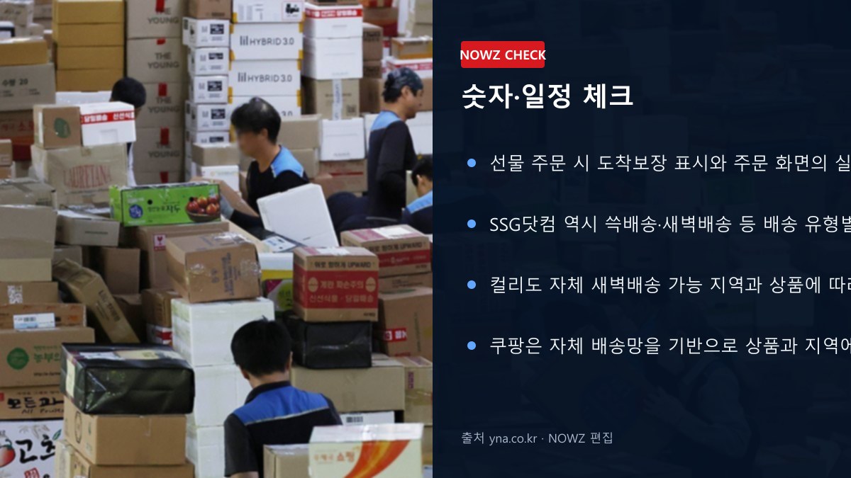 추석 택배 22일 사실상 마감…24~26일 멈추나? 쿠팡·컬리·SSG 배송 비교 숫자 일정 체크 뉴스 정보 이미지